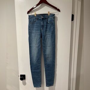 American Eagle Outfitters Blue Skinny Jeans Next Level Stretch 6 Long